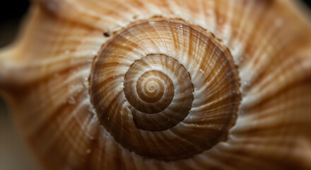 Intricate Fibonacci Pattern Of A Delicate Snail Shell Close Up