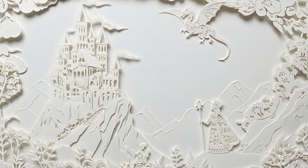 Castle Dragon and Queen Paper Art