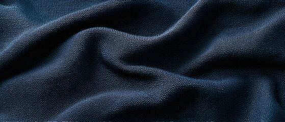 Navy blue textile material close up texture fabric pattern cloth surface soft smooth elegant design