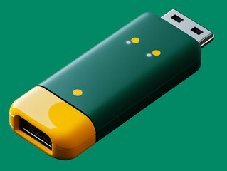 Shiny pen drive mock up crafted for smooth data storage combined with trendy pen drive mock up view