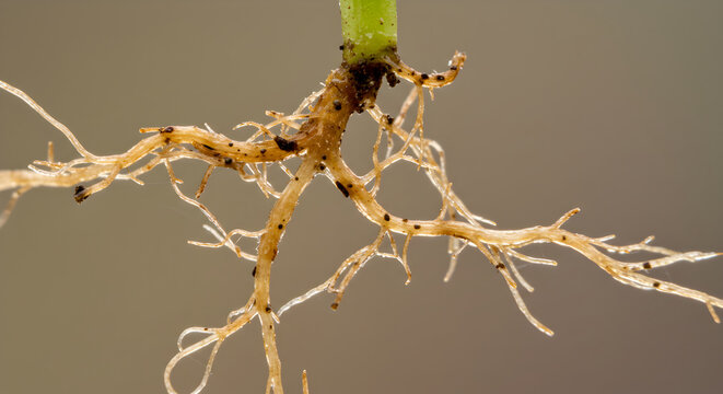 Detailed View Of Plant Roots Displaying Unique Texture And Growth Pattern