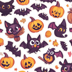 Naklejka premium halloween seamless pattern