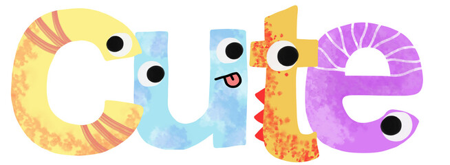 alphabet little monster concept cute