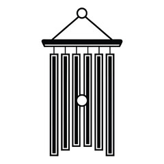 Decorative Wind Chime Silhouette with Minimalist Aesthetic