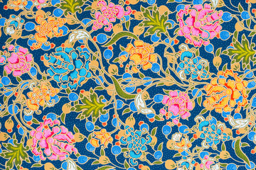 Batik with flowers and leaves patterns.