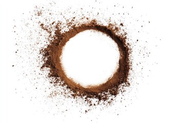 Circle of cocoa powder
