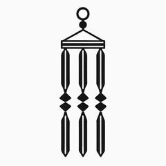 Monochrome Wind Chime Silhouette for Elegant Decor Concepts