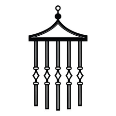 Modern Wind Chime Silhouette with Abstract Geometric Structure