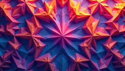 Intricate tessellation of geometric shapes in vibrant hues , art, geometric pattern, color
