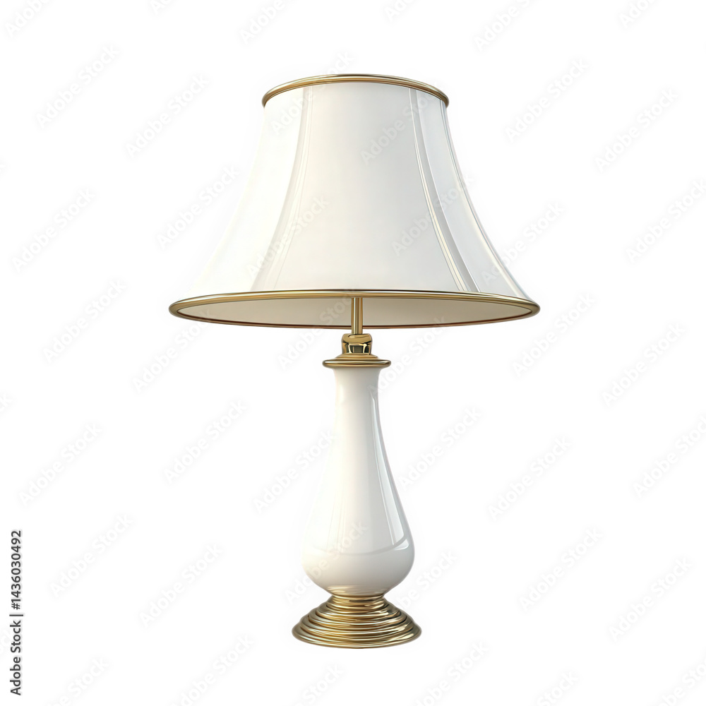 Poster stylish table lamp with a white shade and a decorative base. designed to provide ambient lighting in
