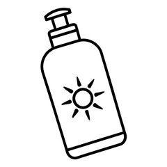 Obraz premium Sunscreen Bottle Icon with Sun Symbol - Sun Protection Design