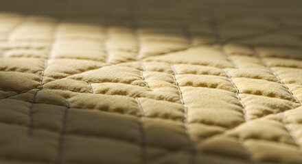 Quilted Textile Surface With Geometric Patterns And Subtle Illumination Effect