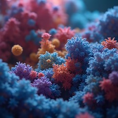 Fototapeta premium close up of a magnifying glass on virus