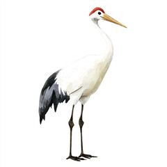 Naklejka premium A Crane simple cartoon drawing watercolor icon model