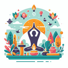 international, woman, world, exercise, yoga, pose, health, fitness, people, day, relaxation, position, meditation, body, relax, flexibility, training, poster, illustration, vector, workout, female, sp