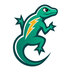 Thunder Gecko mascot logo vector