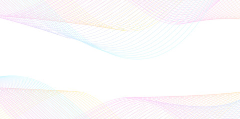 Abstract Flowing Wave Lines on Transparent Background – Elegant and Minimal Vector Illustration Representing Digital Movement, Technology Innovation, and Modern Data Visualization Concepts

