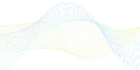 Abstract vector illustration featuring smooth wave lines on a transparent background. Suitable for technology, digital data, network communication, and modern design themes. Ideal for use in web inter