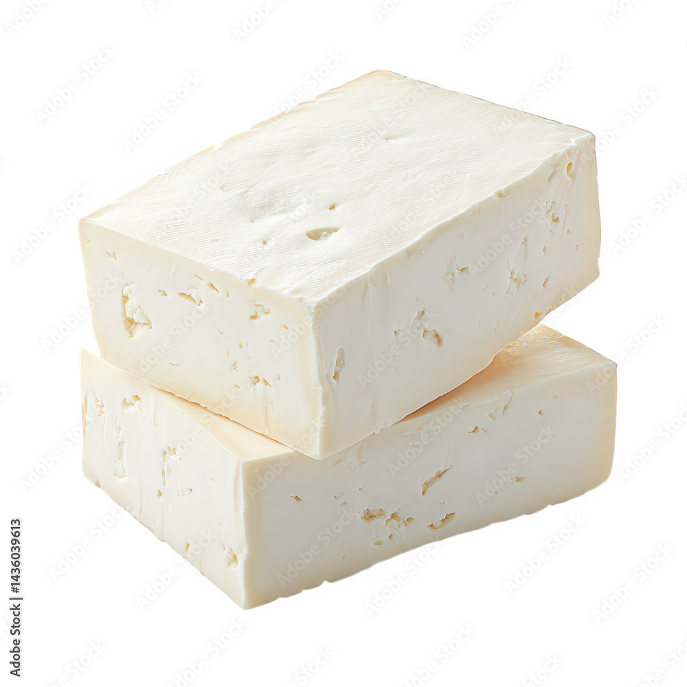 Aufkleber two stacked blocks of soft. white cheese. showcasing a smooth and creamy texture the cheese appears 