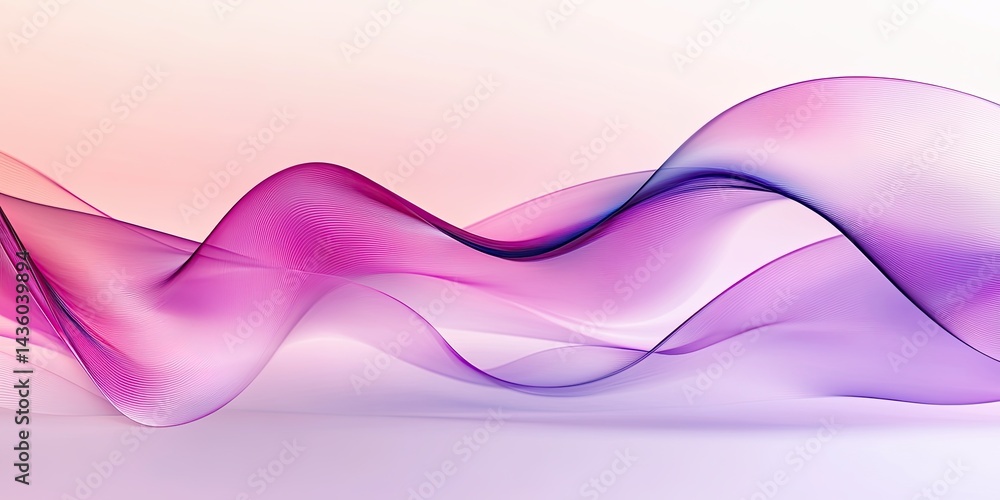 Poster colorful waves create an abstract pattern with fluid motion and soft gradients in pink and purple hu