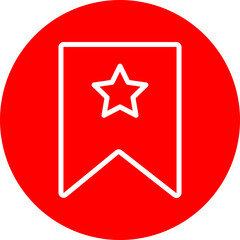 Bookmark Vector Line White Circle Red