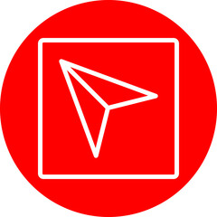 Paper Plane Vector Line White Circle Red