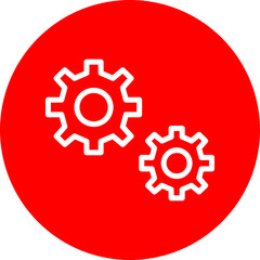 Settings II Vector Line White Circle Red