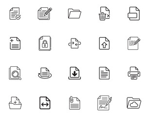 20 Document and File Management Icons set

