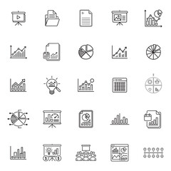 25 Business Presentation and Report Icons set
