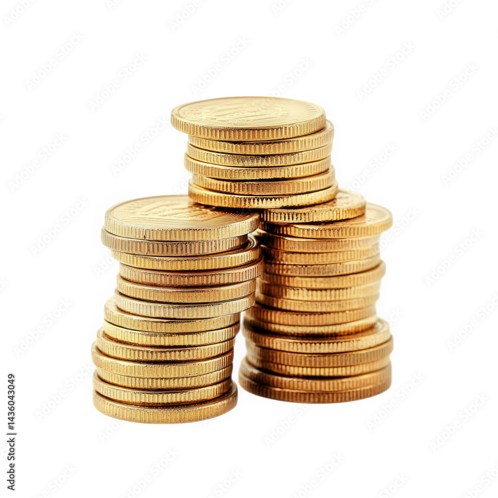 Aufkleber a stack of gold coins arranged in a pyramid shape. symbolizing wealth and finance the coins have a s