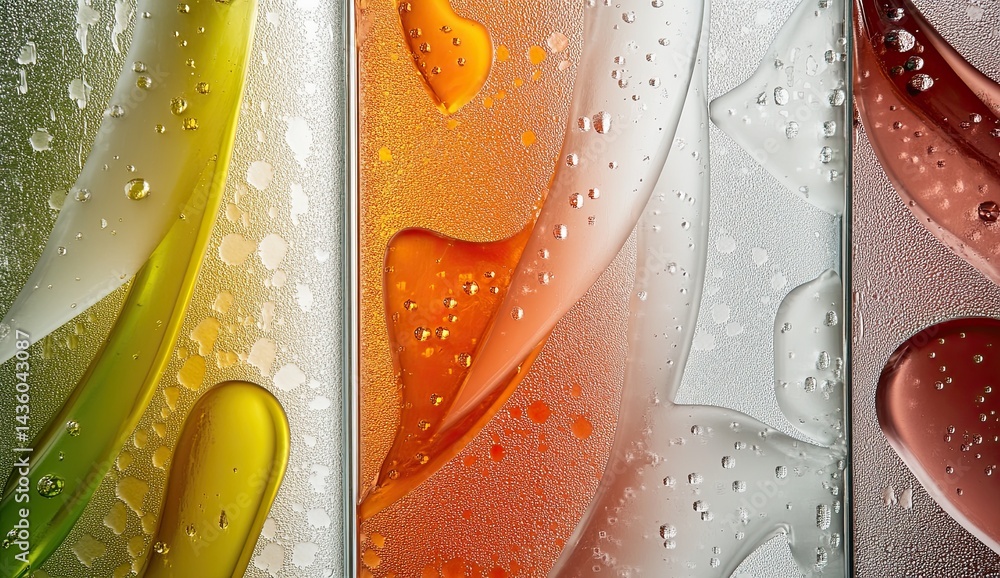Poster colorful liquid shapes with bubbles create an abstract art display celebrating vibrant textures and 