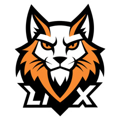 Fototapeta premium Retro Lynx mascot logo vector