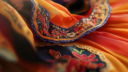 Vibrant mexican folklore in colorful traditional dresses