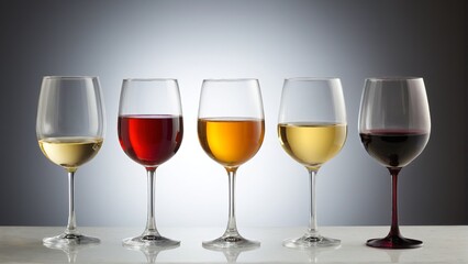 A Selection of Exquisite Wines: Exploring the Spectrum of Flavors and Colors in a Harmonious Tasting Experience.