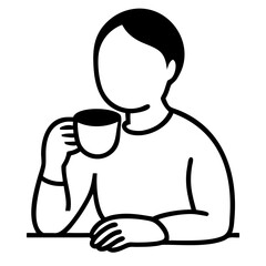 コーヒーを飲む人のシンプルアイコン