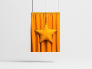 golden star on white background