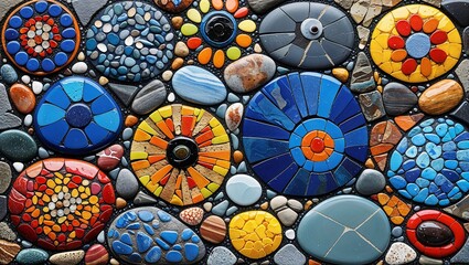 pebble mosaic abstract design pattern