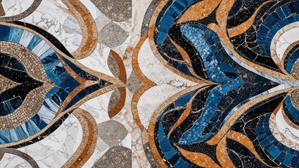 Neo Classicism marble mosaic abstract design pattern artwork
