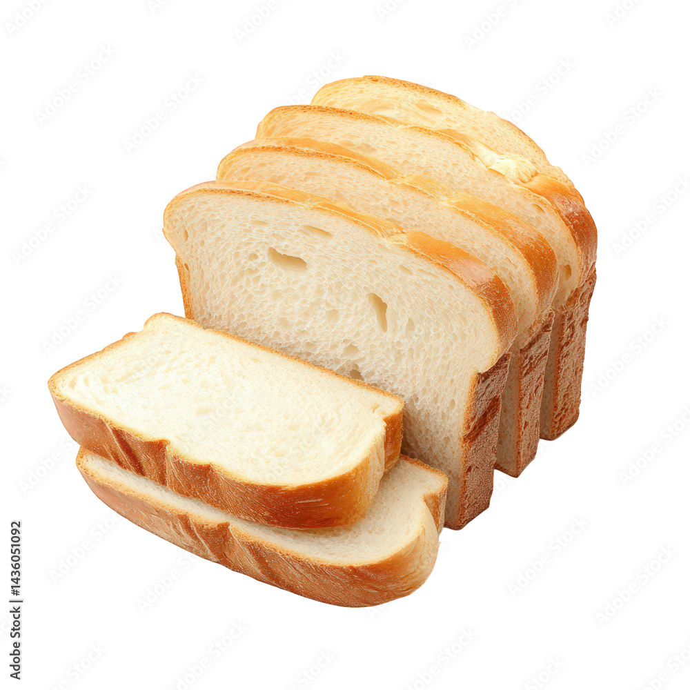 Aufkleber loaf of sliced bread. showcasing several evenly cut slices stacked neatly the bread appears fresh. w