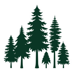 Ceder trees set icon on white background