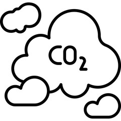 Carbon Dioxide Line Icon