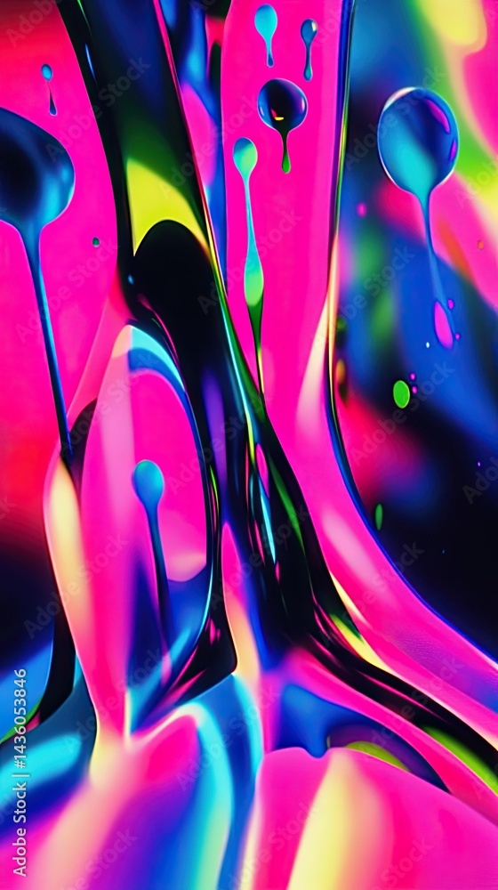 Poster colorful abstract liquid patterns fill the canvas with vibrant hues in an artistic display