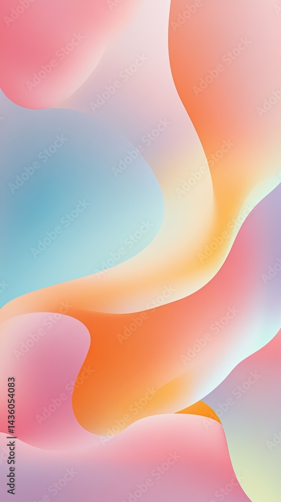 Poster colorful abstract design with smooth curves and gradients for creative backgrounds and digital art p