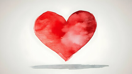 Watercolor red heart, love, Valentine's