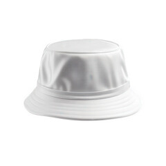 Fototapeta premium simple. elegant white bucket hat. designed with a smooth finish and a wide brim it serves as a stylish accessory for sun protection and casual wear. suitable for various outdoor activities the minimal