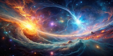 Cosmic Convergence A Celestial Dance of Fire and Ice, Across the Expanse of Deep Space