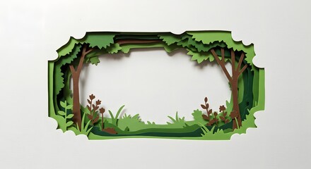 Papercut Forest Landscape Art