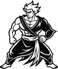 Kamehameha silhouette vector designs 15