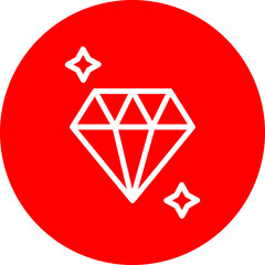 Diamond Vector Line White Circle Red