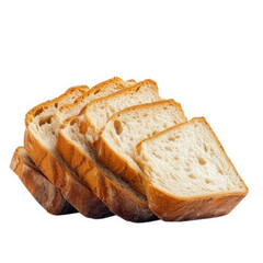 a stack of sliced bread showcasing its soft interior and crusty exterior. ideal for sandwiches or toasting freshness and texture. making it appealing for culinary use or food-related content